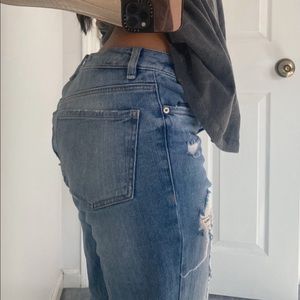 Garage Ripped Blue Boyfriend Jeans